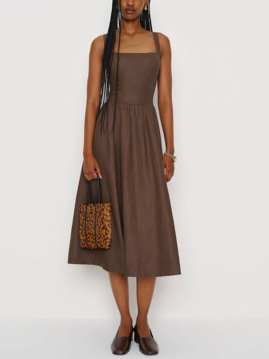 Reformation Dresses & Skirts - Reformation Janu Linen Midi Dress - Chocolate Cake Cafe Brown Classic